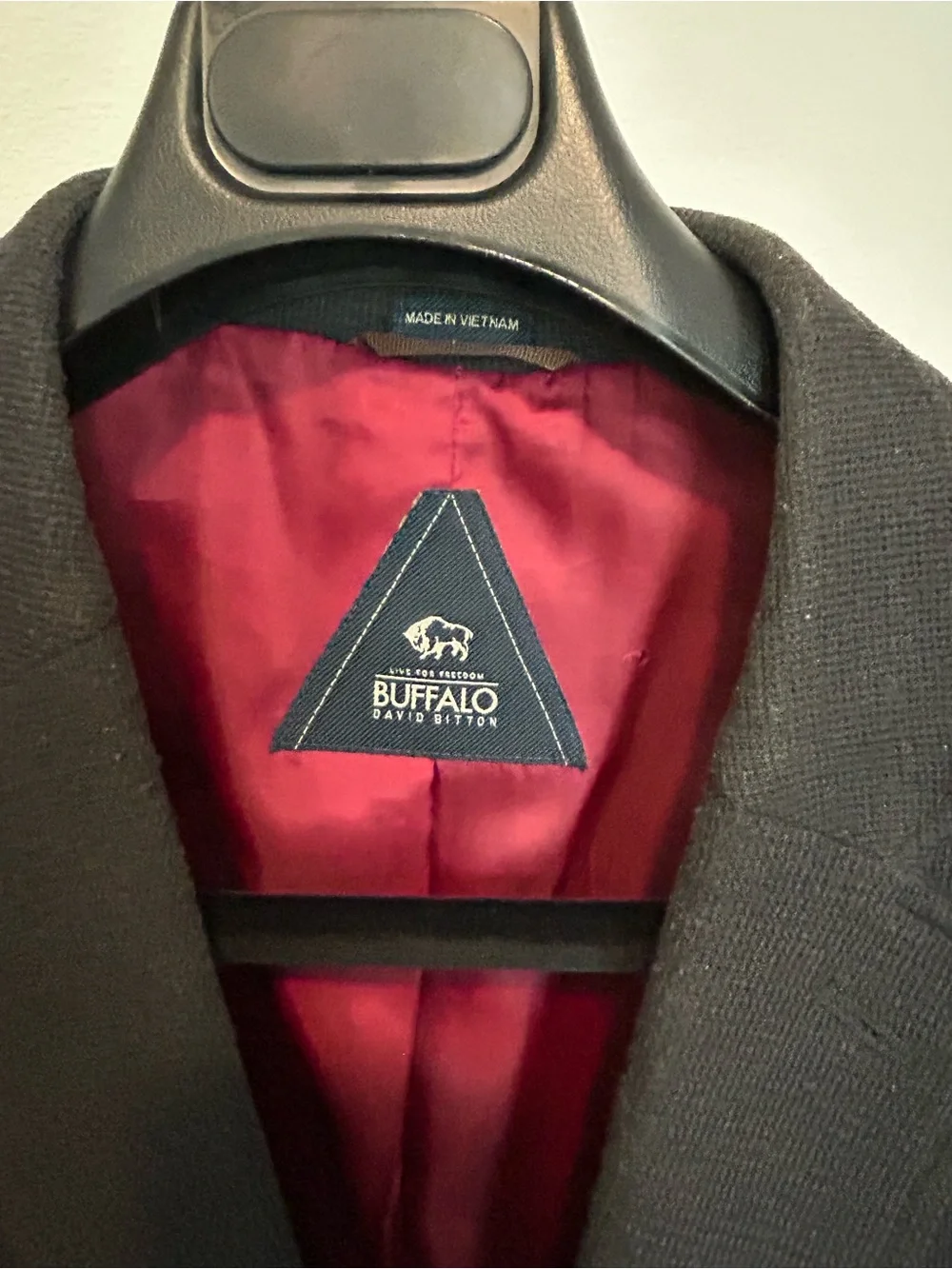 Men’s Buffalo David Bitton Black Blazer with Red Lining Accent 44R